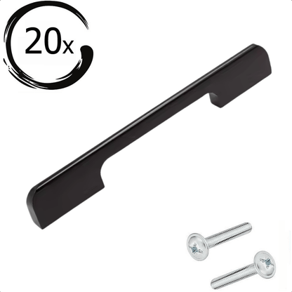 20X Handgreep 160mm Aluminium Zwart – Seattle - BY MJM - GMJ16-20