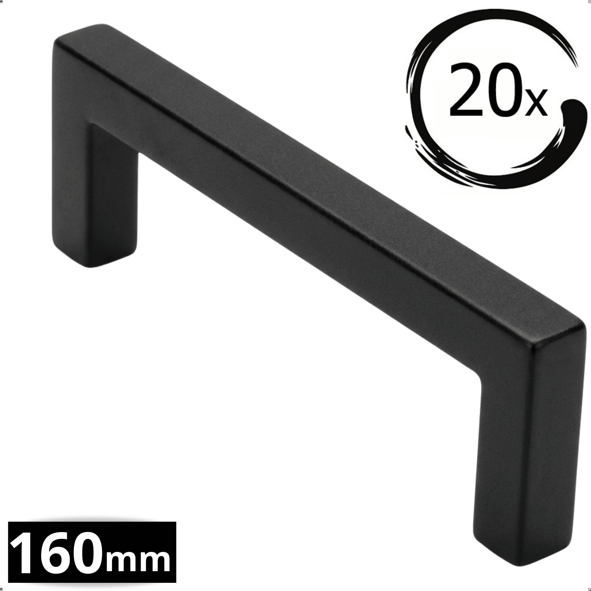 20X Handgreep 160mm Zwart – Dallas - BY MJM - GMJ28-20
