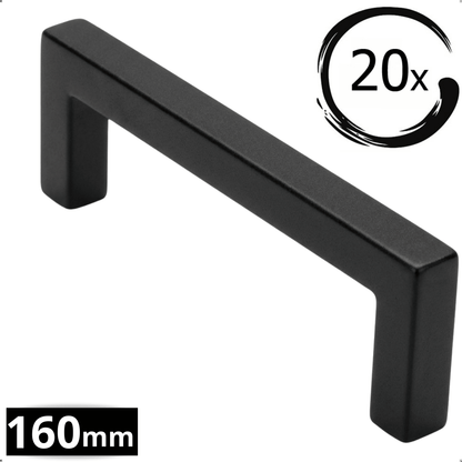 20X Handgreep 160mm Zwart – Dallas - BY MJM - GMJ28-20