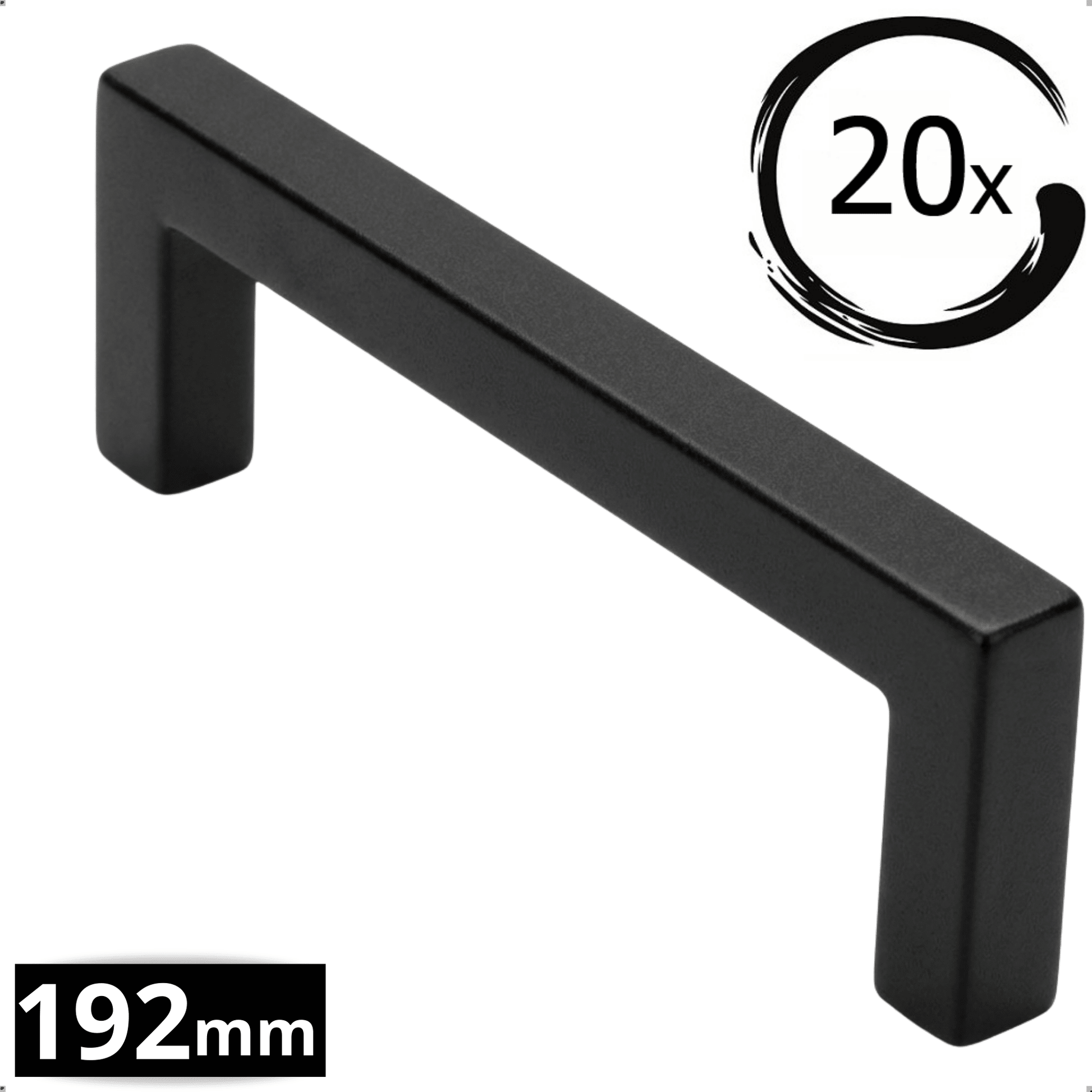 20X Handgreep 192mm RVS Zwart – Dallas - BY MJM - GMJ29-20