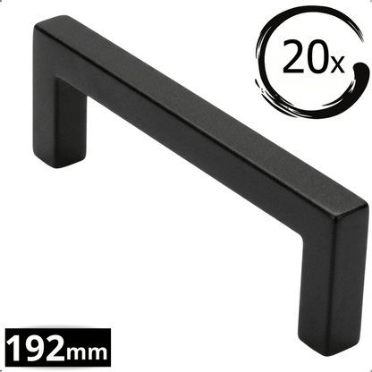 20X Handgreep 192mm RVS Zwart – Dallas - BY MJM - GMJ29-20