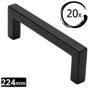 20X Handgreep 224mm RVS Zwart – Dallas - BY MJM - GMJ86-20