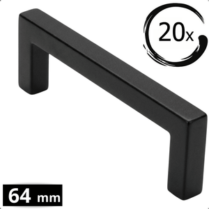20X Handgreep 64mm RVS Zwart – Dallas - BY MJM - GMJ130-20
