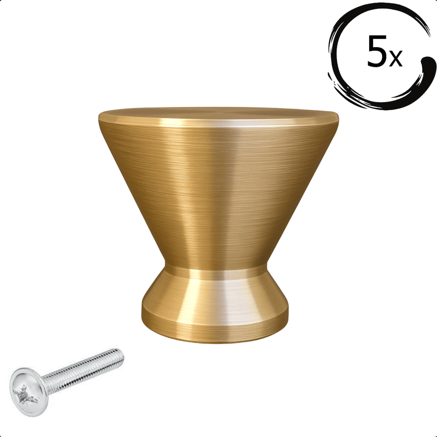 5X Deurknop Dover Goud