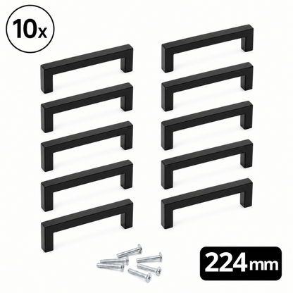 10X Handgreep 224mm RVS Zwart – Dallas