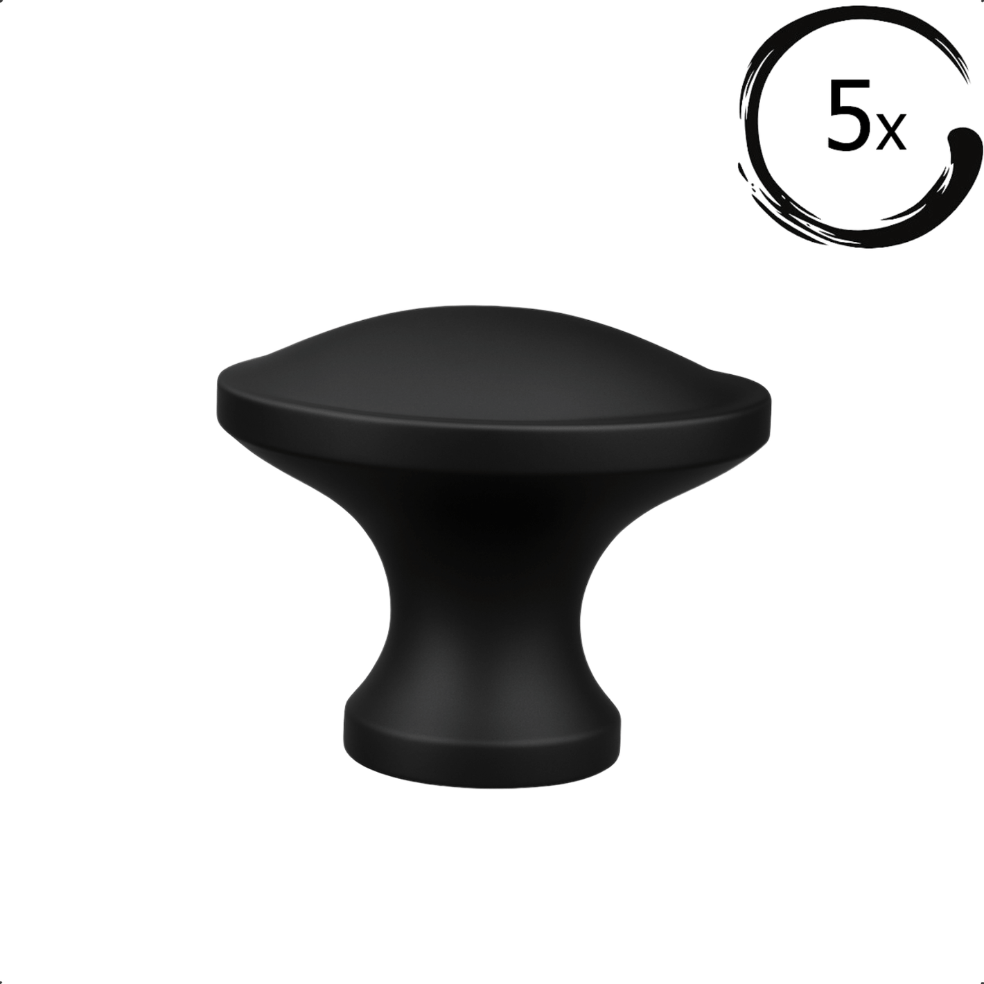 5X Deurknop Rapid Zwart