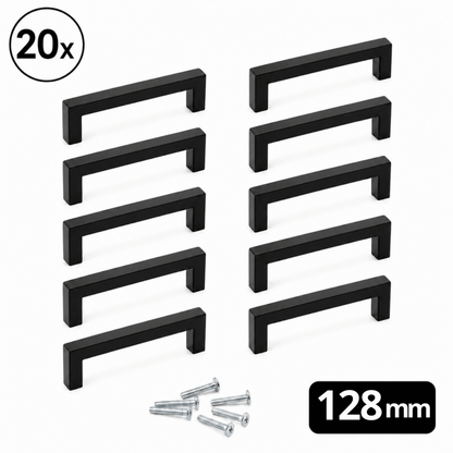 20X Handgreep Dallas 128 mm – RVS Zwart