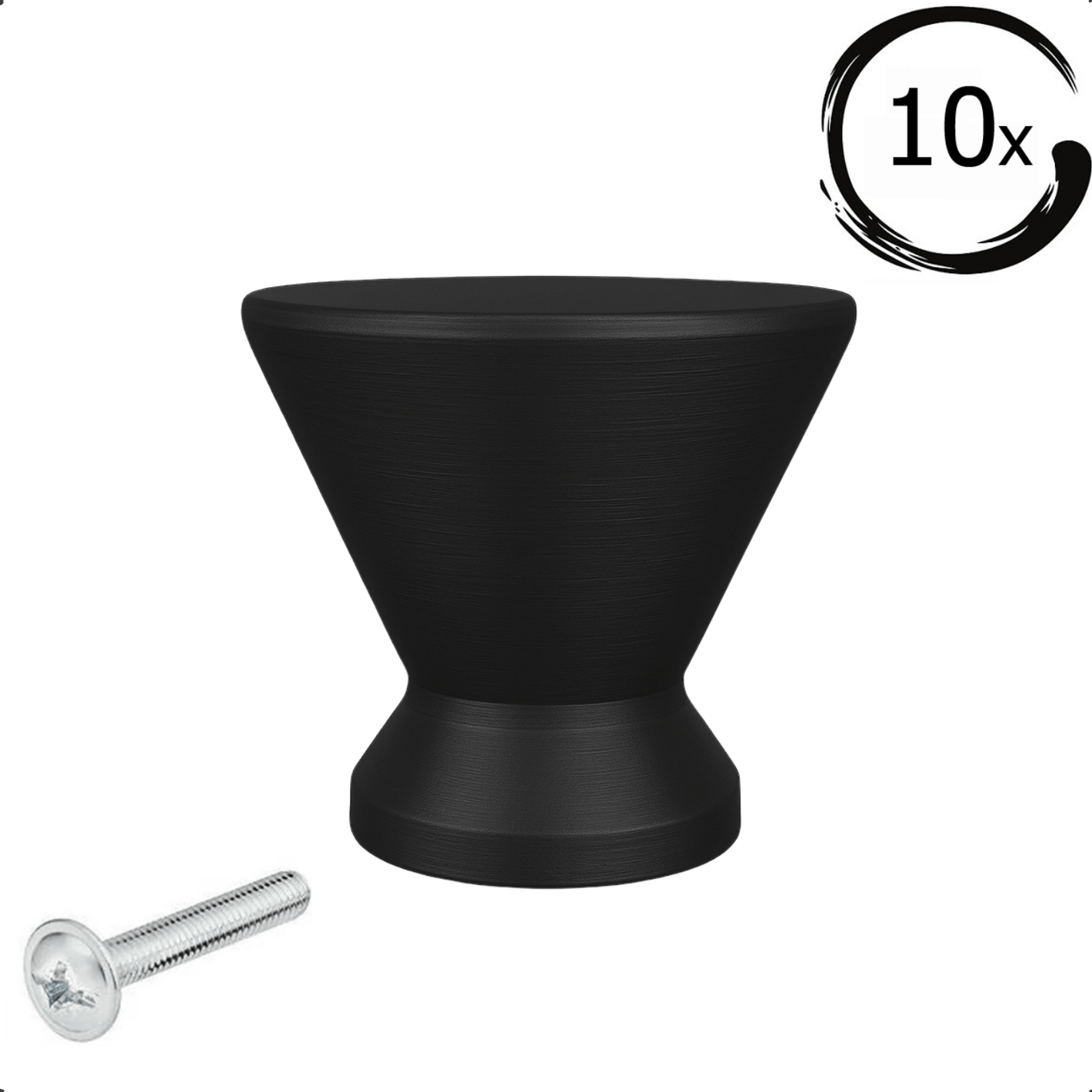 10X Deurknop Dover Zwart