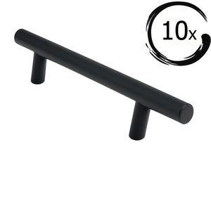 10X Handgreep / Meubelgreep Denver 128 mm RVS Zwart