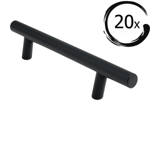 20X Handgreep / Meubelgreep Denver 128 mm RVS Zwart