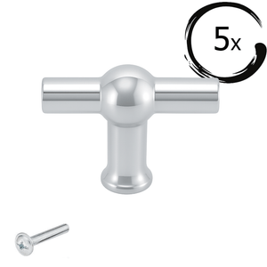 5X Deurknop Kansas 48 mm Chroom