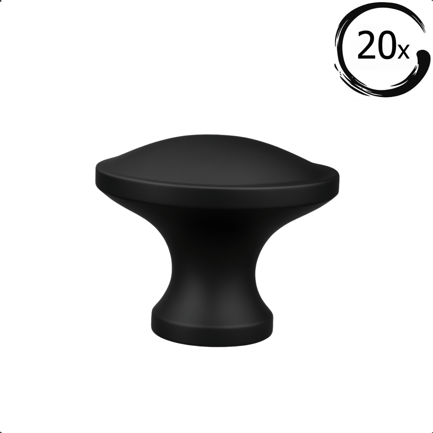 20X Deurknop Rapid Zwart