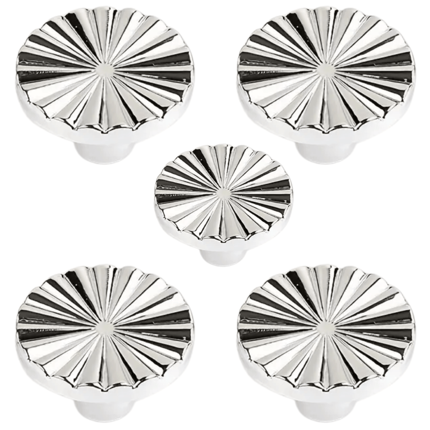 5X Deurknop 35mm Kunststof Zilver – Fresno - BY MJM - GMJ117