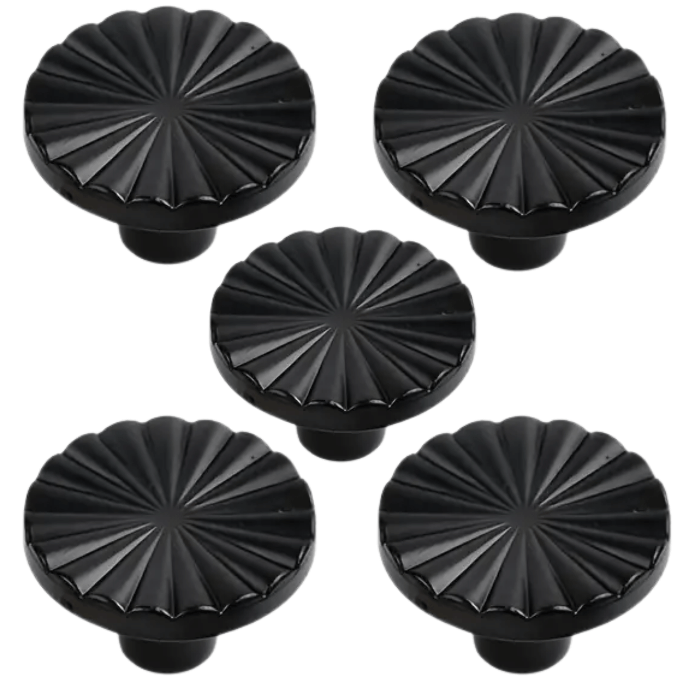 5X Deurknop 35mm Kunststof Zwart– Fresno - BY MJM - GMJ118