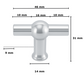 Furniture knob T-Handle black