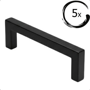 5X Handgreep Dallas 192 mm RVS Zwart