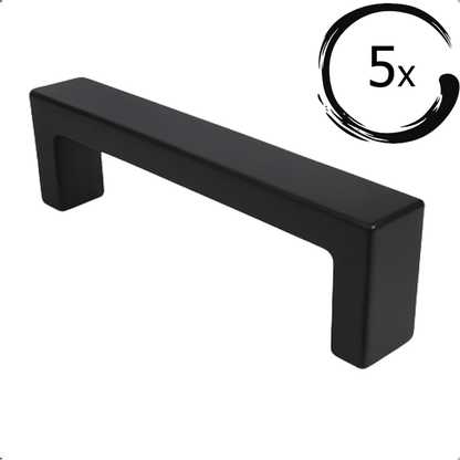 5X Handgreep / Meubelgreep Atlanta 128 mm RVS Zwart