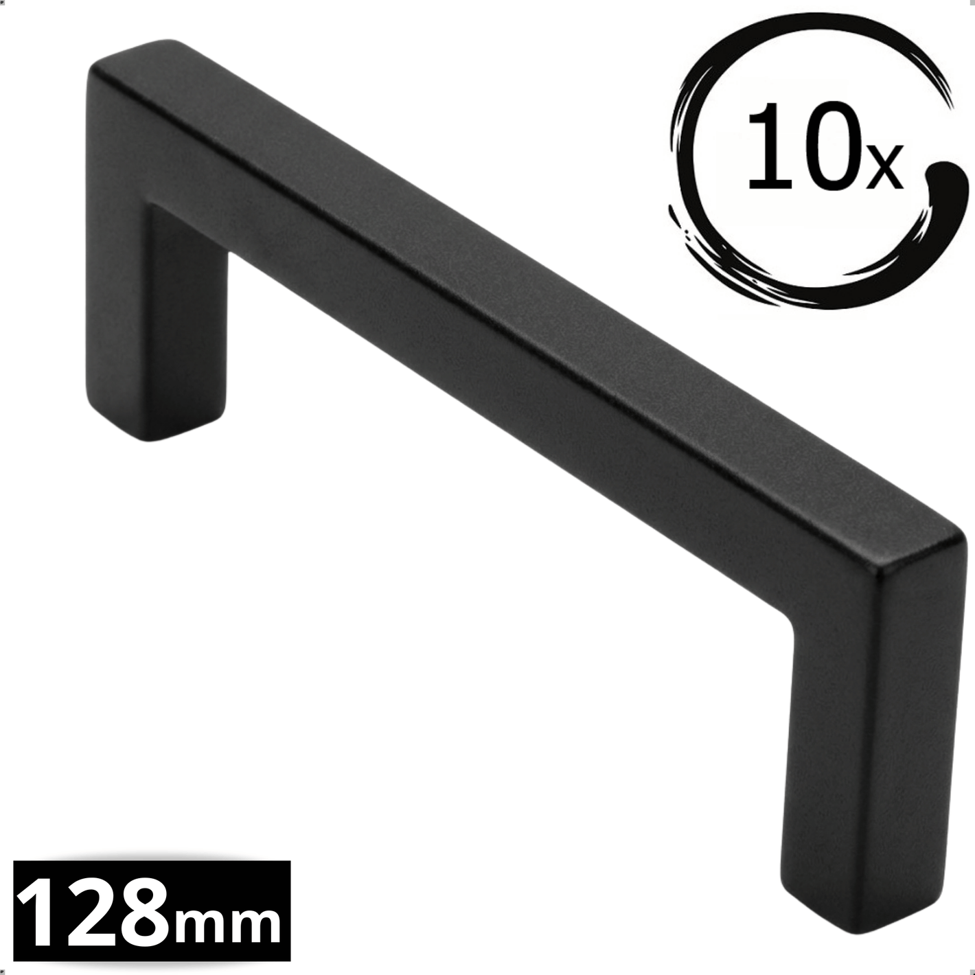 10X Handgreep 128mm RVS Zwart – Dallas