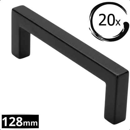 20X Handgreep Dallas 128 mm – RVS Zwart