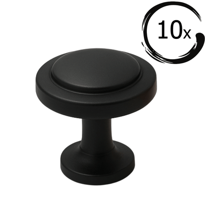 10X Deurknop Memphis 32 mm Zwart