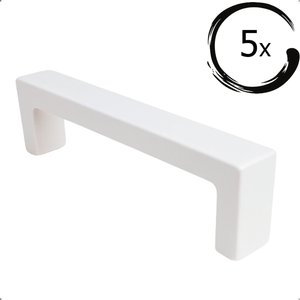 5X Handgreep Atlanta 96 mm RVS Wit