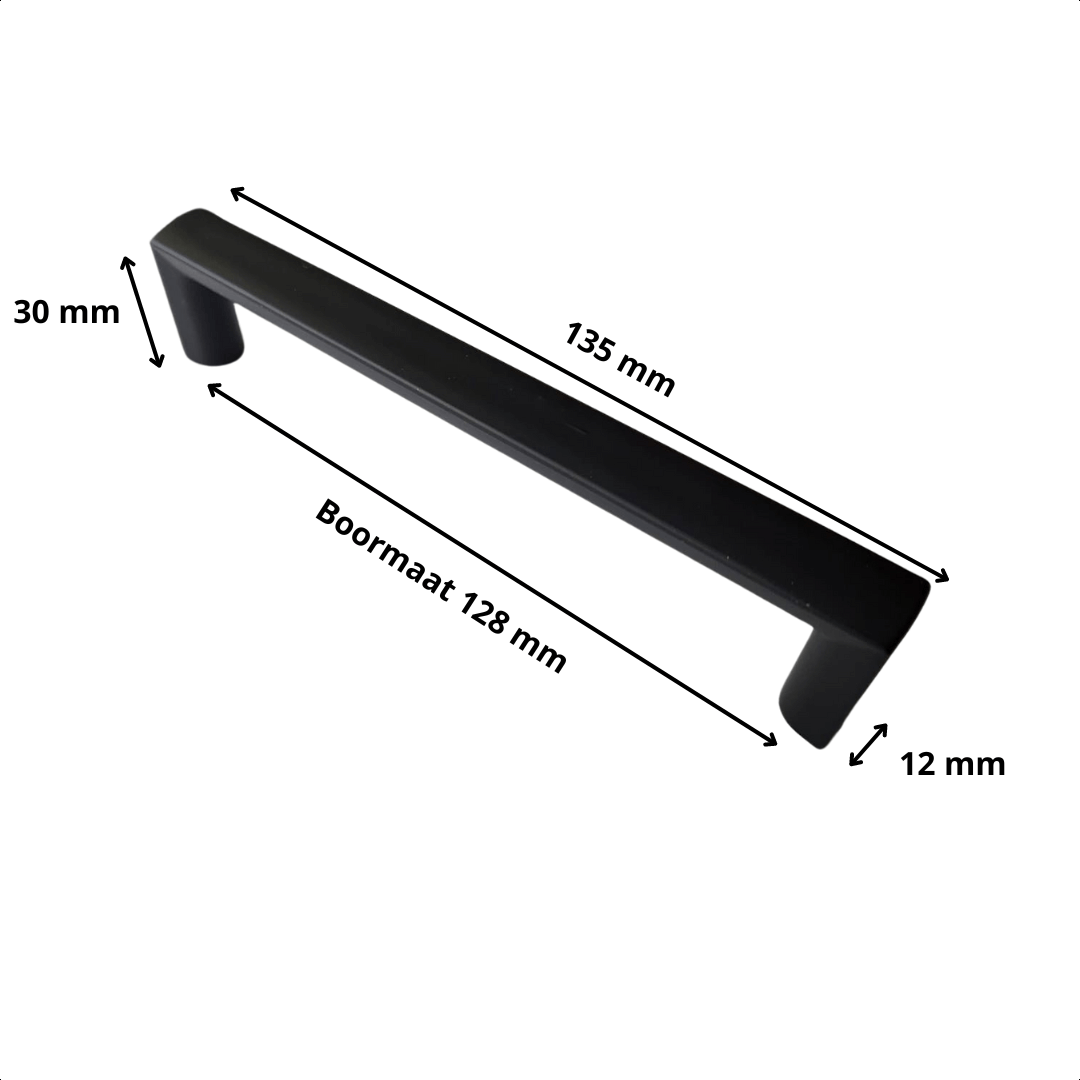 Aurora 128 mm kunststof Zwart Set 10 - BY MJM - KN128MM