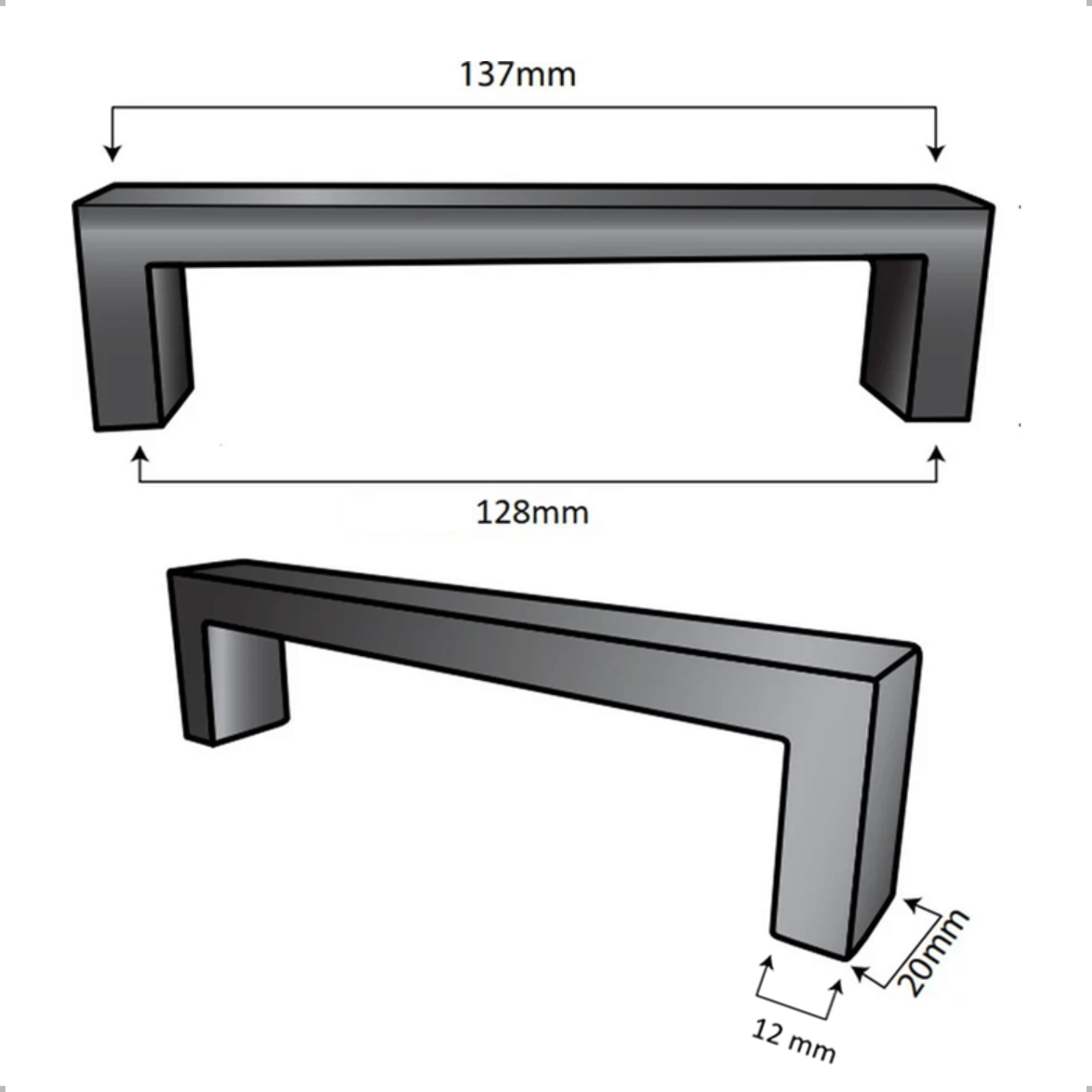 Set 10X handgrepen/handvatten 96mm RVS zwart met luxe look. Incl. schroeven, eenvoudig te monteren. Levering uit eigen voorraad; voor 15:00 besteld, morgen in huis. - BY MJM - GMJ55-20